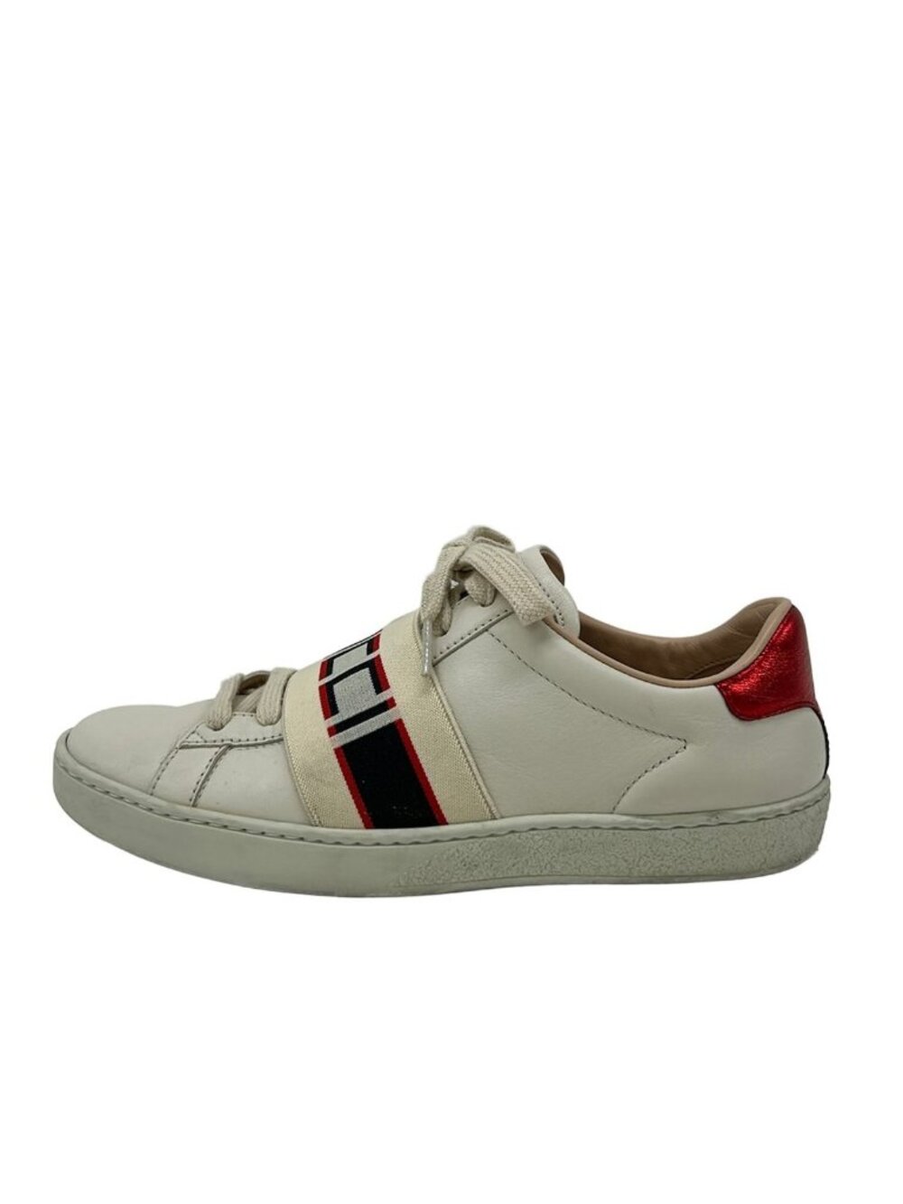 Gucci Sneakers Ace Stripe Ivory Red Black Leather
